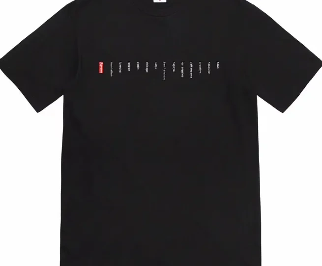 XL White Label Black Small and T-shirt sleeved M L Short S City TEE Location 23SS Store 1006